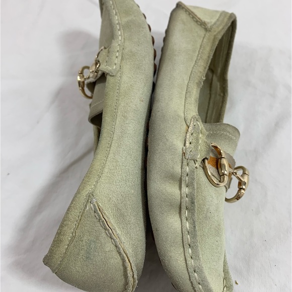 Vintage ladies GUCCI beige suede horsebit loafers shoes  38 8G - Picture 6 of 11